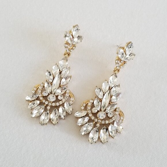 Brand New Large Crystal Chandelier Earrings, Gold or Silver Options - Picture 7 of 16
